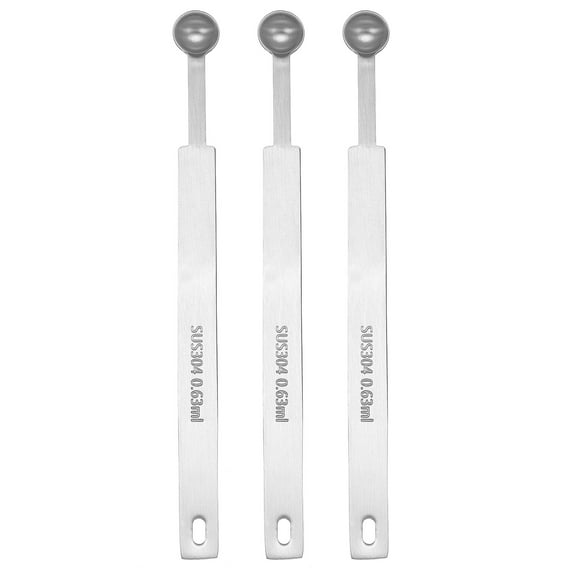 Uxcell 3pcs Single Measuring Spoon 1/8tsp (0.63ml) Stainless Steel Spoon