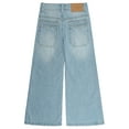 thumbnail image 2 of KIDSCOOL SPACE Girls Flare Jeans,Little Big Girl Distressed Holes Wide Leg Summer Denim Pants,Light Blue,4-5 Years, 2 of 6
