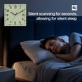 thumbnail image 4 of Sage Green Wooden Wall Clock Silent Non Ticking, Farmhouse Burlap Solid Green Modern Linen Texture Square Wall Clocks Battery Operated, Decor Clock for Home Office, Living Room, Kitchen, 10 Inch, 4 of 9