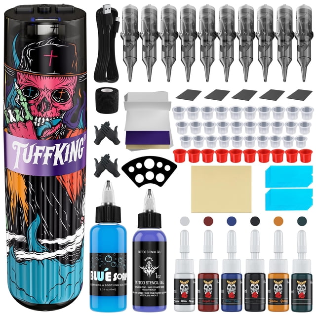 Kit de máquina de tatuar inalámbrica Tuffking con batería de 1600 mAh