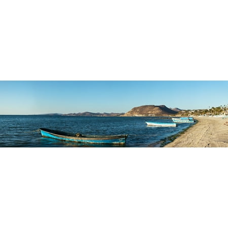 Fishing boats at beach La Paz Baja California Sur Mexico Poster Print by Panoramic Images (38 x