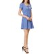 thumbnail image 1 of Vestido de Promoción A-Line de Manga Corta con Cuello Cuadrado Impreso para Mujeres Inspire Chic M Gris Azul-Estrellas, 1 of 7