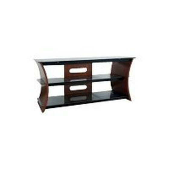 Bello 52" 3-shelf Curved Wood Flat Panel