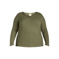 thumbnail image 5 of Terra & Sky Women's Plus Size Pointelle Top, Sizes 0X-4X, 5 of 5
