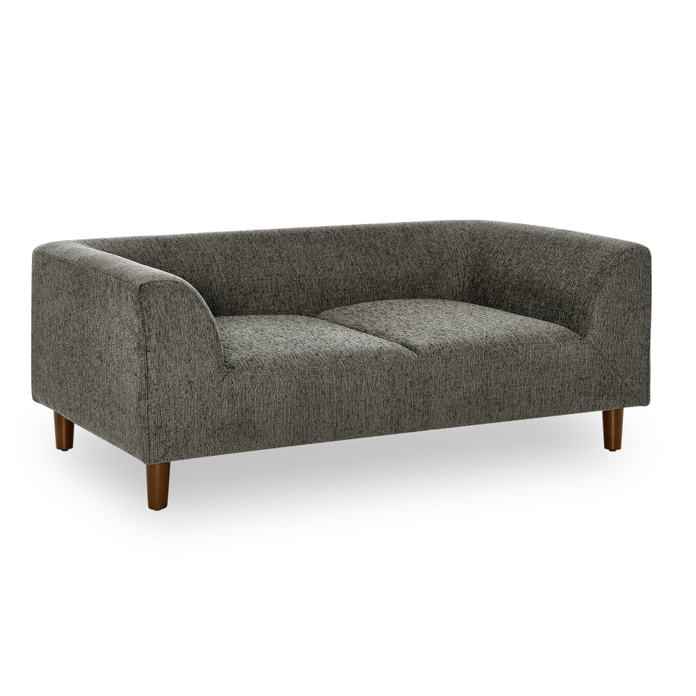 Hassch Dog Bed for Medium and Large Dogs, 39.5"W Pet Couch Bed with Backrest and Armrest, Linen Fabric, Dark Gray