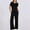 Black, variant on Ofreoo Women's Casual Solid Color Round Neck Pocket Short SleeveJumpsuits Flowy Pants for Women Summer Clearance