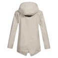 thumbnail image 5 of XUNKUSGA Jackets for Women Casual Solid Color Long Sleeve Rain Jacket Women Long Outdoor Waterproof Zipper Raincoat with Pockets and Drawstring, 5 of 8