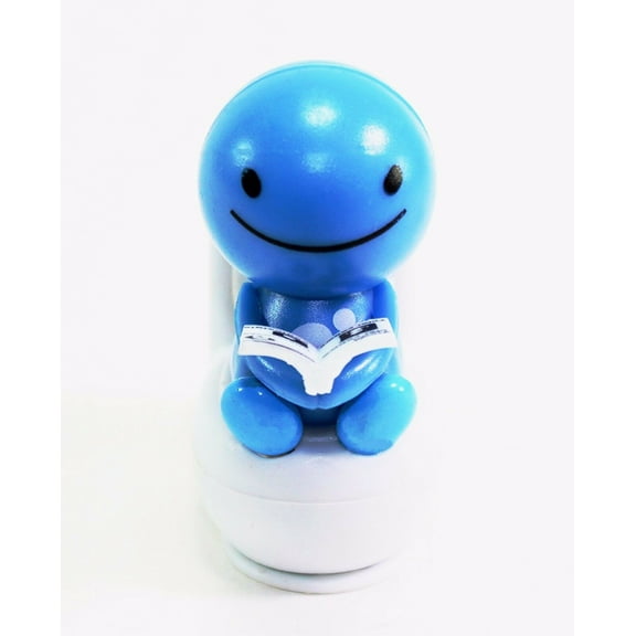 Eco-Friendly Solar Toy Nohohon Reading On The Toilet Car Dashboard B11611-BLUE