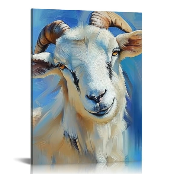 Creowell Goat Canvas Print Ready to Hang Wall Art Home Decor Living Room Bathroom Bedroom Office 12x16/16x20 inches 12x16in