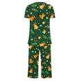 thumbnail image 5 of Fznquz Women Loungewear Set 2 Piece Christmas Soft Pj Top and Pants Short Sleeve Pjama Set Womens, 5 of 6