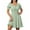 84#Green, variant on Ftwytp Women Floral Puff Short Sleeve Mini Dress Boho Square Neck Tie Front Backless Ruffle Ruched A-line Short Sundress Women's Summer Lace Up Mini Dress Short Sleeved Dress