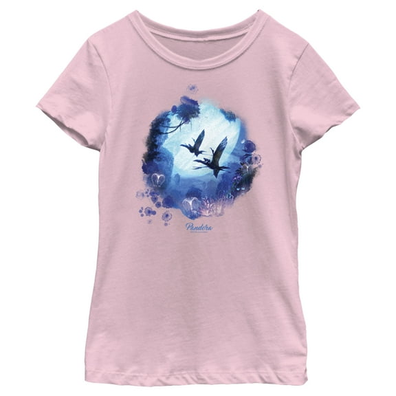 Girl's Avatar: The Way of Water Pandora Flying Logo  Graphic Tee Light Pink Small