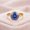 Rose Plated, variant on Round Cut Blue Sapphire Bezel Band Ring, 925 Sterling Silver Yellow Gold Plated Promise Ring, September Birthstone Jewelry, Wedding Gift Jewelry For Her