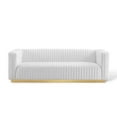 thumbnail image 6 of Modway Charisma Channel Tufted Performance Velvet Living Room Sofa in White, 6 of 9
