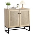 thumbnail image 1 of Ourlova Sideboard Buffet Cabinet with 2 Rattan Doors Farmhouse Console Table with Storage Entryway Accent Table Kitchen Cupboard for Living Room Hallway Dining Room-Natural, 1 of 7