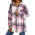 thumbnail image 2 of UVN Plaid Shirts for Women Flannel Long Sleeve Shacket Jacket Ladies Shirt Button Down Top Casual Coats, 2 of 8