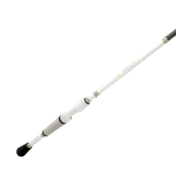 Lew’s MACH 1 Spinning Fishing Rod, 7-Foot, 1-Piece IM7 Graphite Rod with Light Power and Fast Action, Winn Dri-Tac Split-Grip, Graphite Skeletal Reel Seat, White/Black/Green