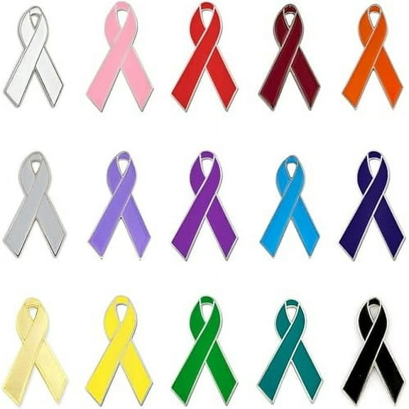 PinMart's Support All Colors Awareness Ribbon Enamel Lapel Pin Set