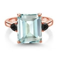 thumbnail image 2 of Gem Stone King 5.65 Ct Sky Blue Simulated Aquamarine Black Onyx 18K Rose Gold Plated Silver Ring (Size 5), 2 of 3