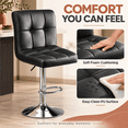 thumbnail image 4 of Bar Stools Set of 2, Counter Height Adjustable Swivel Barstools with Back, Modern PU Leather Tufted Square Bar Stools for Kitchen Island, Pub & Dining Room, 4 of 6