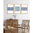thumbnail image 5 of SHENIFY Large 24x36in3pcs Natural Framed Abstract Boho Art Framed Wood Blue White Grunge Geometric Wall Decor Minimalist Bohemian Bedroom Decor Canvas Prints, 5 of 7