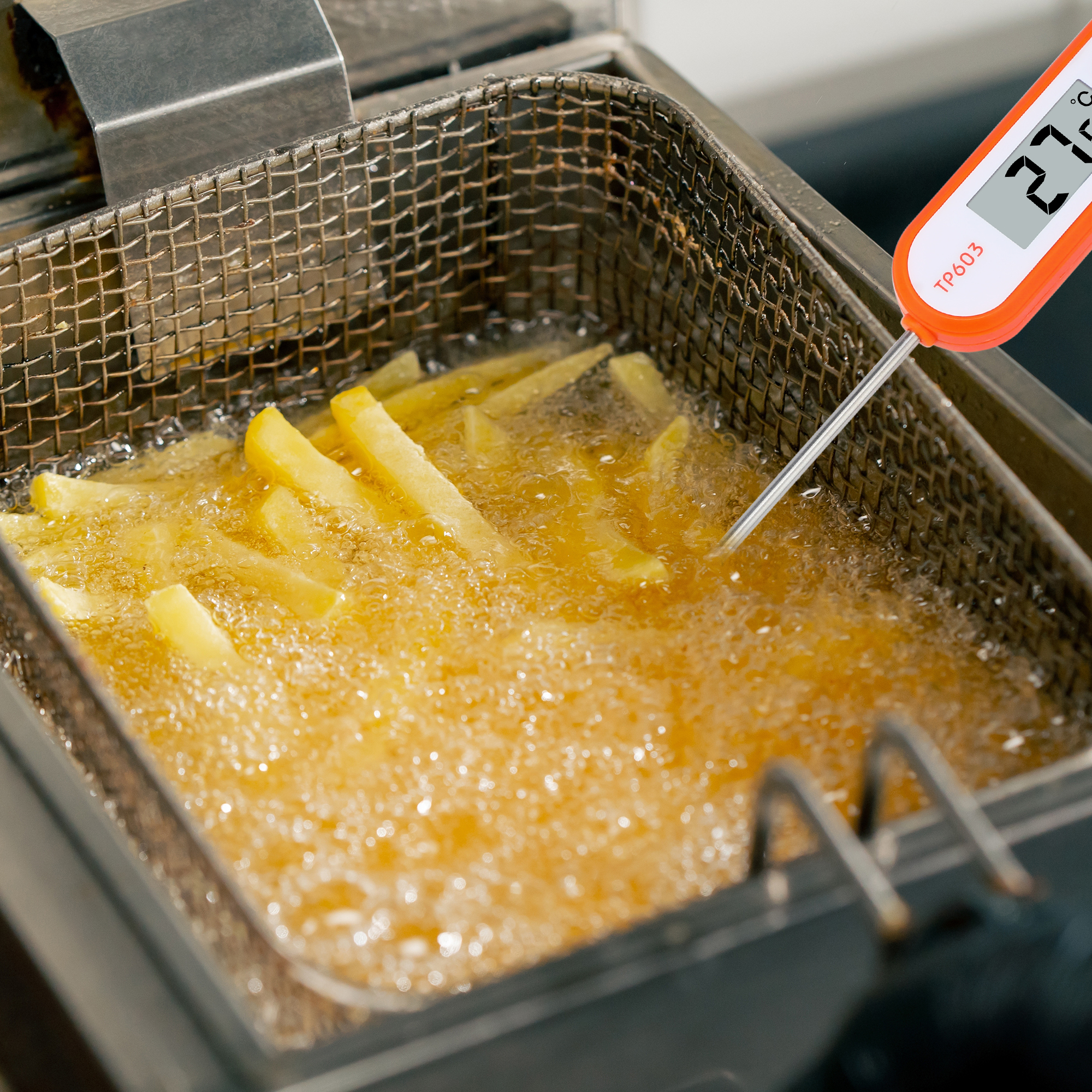 Unique Bargains Digital Instant Read Cooking Extra Long Probe Thermometer Orange