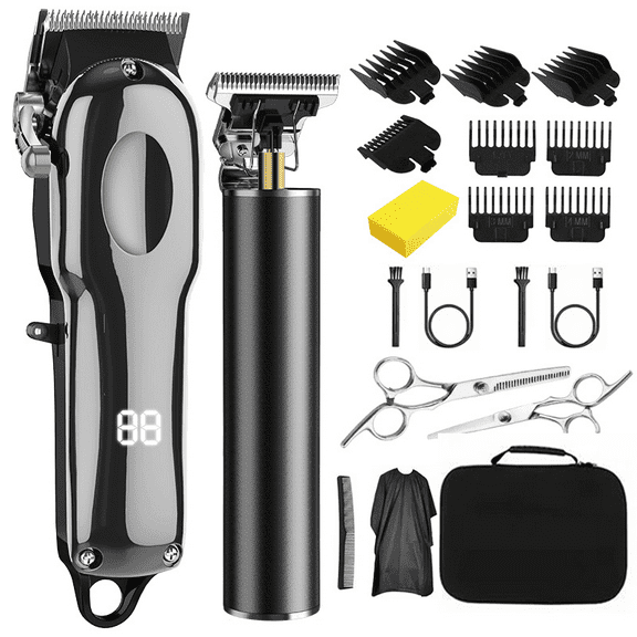 WANDOBAO Hair Clippers for Men,Cordless Beard Trimmer,LED Display Professional Clippers and Trimmer Sets,Rechargeable Electric Shaver Mens Gifts
