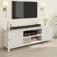 thumbnail image 6 of 75-80 Inch Fluted TV Stand, Natural Oak Entertainment Center with Adjustable Shelves & 2-Tier Storage, Modern Media Console Cabinet with Fluted Doors, Gold Handles, Cable Management, for Living Room,, 6 of 6