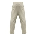 thumbnail image 5 of SSAAVKUY Mens Cotton Linen Drawstring Pants Elastic Waist Linen Jogger Long Bottoms with Pockets Loose Casual Loungewear Pants Beige 8, 5 of 9