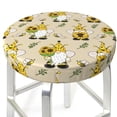 thumbnail image 3 of Daiia Gnomes Bees And Sunflowers Stool Covers Round,Round Bar Stool Covers Waterproof Bar Chair Covers Washable Stool Cushion Slipcover for 12-14 Inch Chair-13 inch, 3 of 7