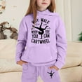 thumbnail image 2 of Toddler Sweatsuit Child Toddler Boys Girls Long Sleeve Solid Warm Hoodie Pullover Tops Pants Kids Outfits Sweat Suit Girls Hoodie Purple 4 Years-5 Years, 2 of 4