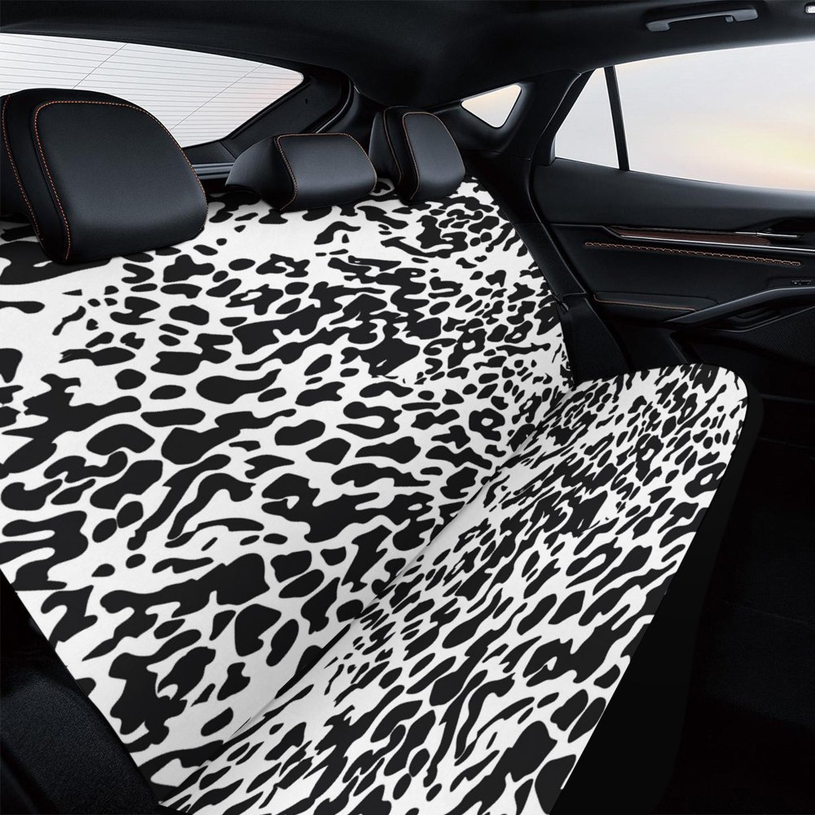 Animal Print Patterns Printed Universal Back Bench Car Seat Cover Pack of 2 Rear Seat Covers for for Most Cars,Trucks,SUVs Or Van
