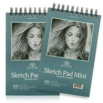 Art-n-Fly Travel Sketchpad - 2 Pack Spiral Bound, 200 Sheets - 5.5x8.5 inches, Sketching
