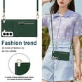thumbnail image 6 of Allytech for Galaxy S22 Plus Case with Removable Crossbody Shoulder Lanyard Strap, PU Leather Shockproof Magnetic Closure Zipper Pocket Card Slots Case for Samsung Galaxy S22 Plus 5G 6.6" 2022, Green, 6 of 13