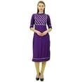 thumbnail image 4 of Bimba Womens Rayon Designer Tunic Lace Detail Yoke Kurtis Top Straight Blouse, 4 of 8