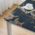 thumbnail image 4 of BANET Designer Blue Tablecloth, French Velvet Floral with Birds Pattern Table Cloth for Rectangle Tables,Decoration Table Cover for Kitchen Dining Thanksgiving Christmas White, 4 of 7