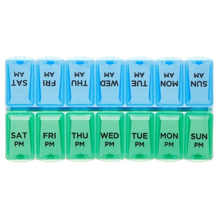Equate AM/PM Weekly Pill Planner, 7.5-Inch – Medication Organizer
