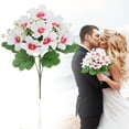 thumbnail image 2 of Clearance Under $1 Artificial Flower Bouquet Stem, Silk Peony Rose for Wedding Home Hotel Decoration, Vase Filler Centerpiece White Pink Heart 1PC, 2 of 5