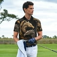 thumbnail image 3 of Pofeuu Vintage Metal Dragon Print Men's Loose Fit Midweight Short-Sleeve Pocket Polo-3X-Large, 3 of 6