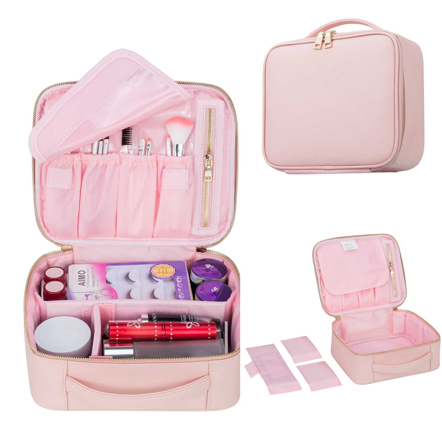 Mllieroo Portable Makeup Train Case 9.8'' Makeup bag Cosmetic Organizer