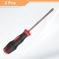 thumbnail image 3 of Uxcell 2pcs SL5 Flat Head Screwdriver 8.07" Magnetic Screwdrivers 4.13" Heat-Treated S2 Alloy Steel with Ergonomic Handle for DIY Repairing, Red Brown, 3 of 7
