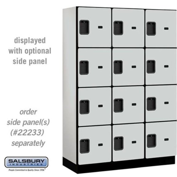 Salsbury Industries 18-24368GRY 18 in. Wide Four Tier Designer Wood Locker, Gray - 3 x 6 ft. x 18 in.