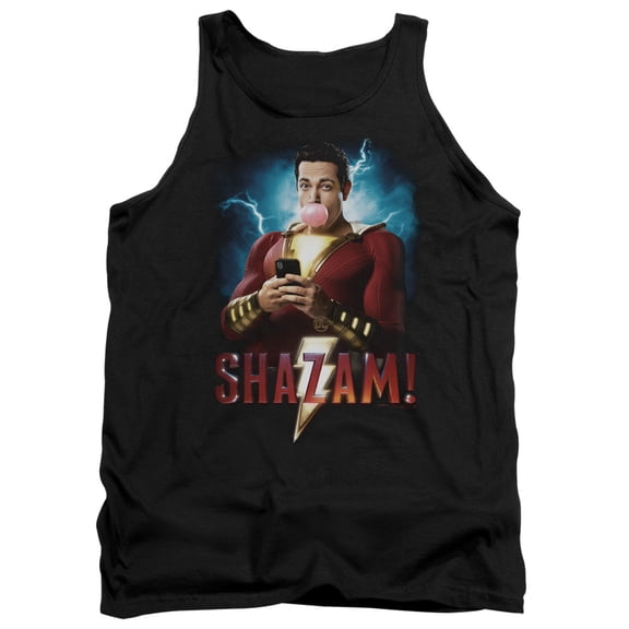 Shazam Movie Blowing Up Adult Tank Top Black