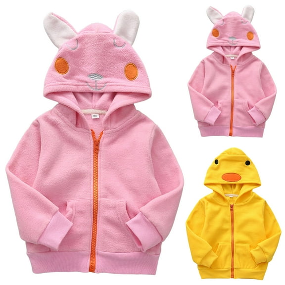 Mepaouo Baby Zip up Hoodie Unisex Toddler Long Sleeve Sweatshirts Boys Girls Hooded Jackets Coats Pink 18-24 Months