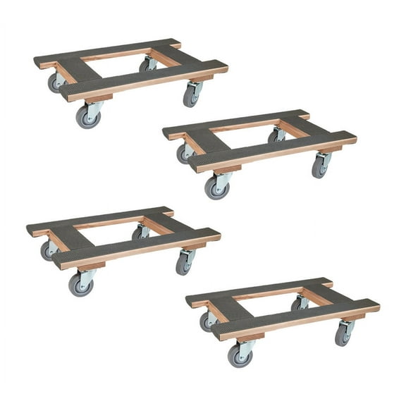 4 Pack 18"x30" H Shape Moving Dolly with Non Marking Wheels - 1000 lbs Capacity Heavy Duty Furniture Dolly with 4" Casters & Rubber belting