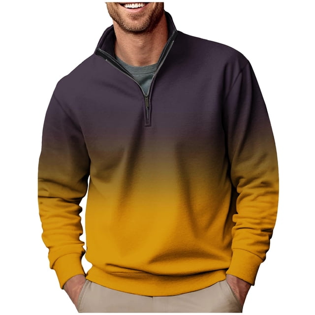Blusa y camisa de manga larga con cuello alto para hombre, ropa deportiva para el hogar, pijamas, camiseta de color liso, blusa deportiva de poliéster para hombre