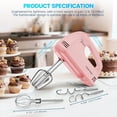 thumbnail image 5 of Batidora de Mano LILPARTNER 7 Velocidades 5 Accesorios de Acero Inoxidable Rosa, 5 of 5