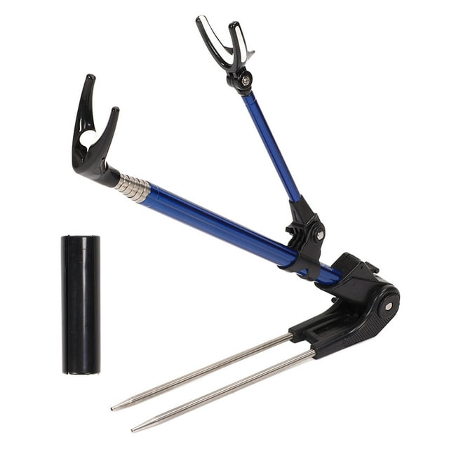 Nimomo Soporte para Caña De Pescar De Acero Inoxidable De 1,9 M con Plataforma Retráctil, Soporte para Caña De Pescar con Enchufe Desmontable Azul para Exteriores