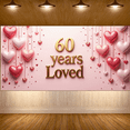 thumbnail image 6 of LUUFILx 60th Anniversary Party Backdrop Celebration Banner Decor Photography Props for Milestone Event Background Birthday Decorations Loved Year 60, 6 of 9
