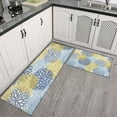 thumbnail image 2 of Blue and Yellow Floral Pattern Kitchen Rugs Sets Of 2,Anti Fatigue Kitchen Mat Rugs Non Slip Washable,Decorative Kitchen Floor Mats for Kitchen,Sink,Laundry,17"x30"+17"x47", 2 of 7